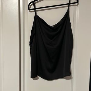 SHEIN black cami top with satin texture. Size 18w or 2x.